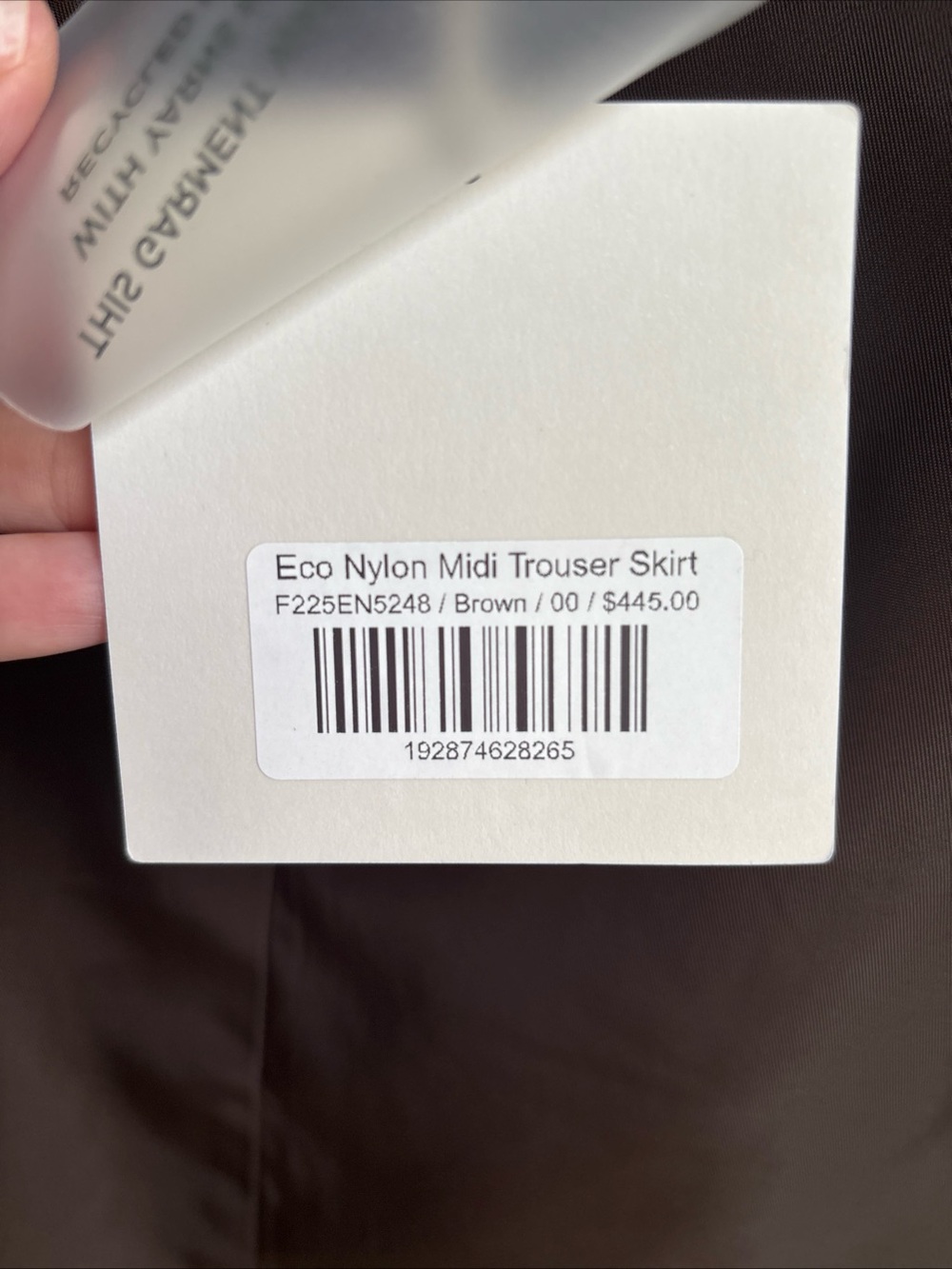 NWT Tibi Eco Nylon Midi Trouser Skirt Brown Size 00 - Picture 8 of 16